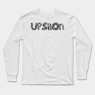 Upsilon Letter Doodle Pattern Long Sleeve T-Shirt